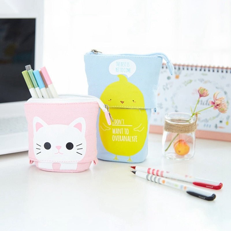 Cartoon Pencil Case Box Cute Telescopic Pencil Bag