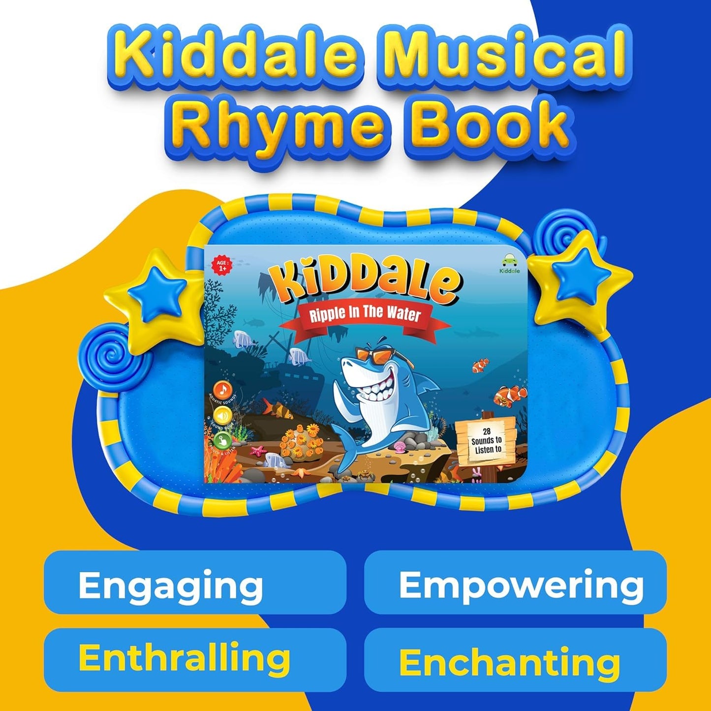 Kiddale ABC & 123 Intelligent Book for Kids| Interactive Musical Learning Sound Book |100% Human Audio- No Computerized Voice| Activities, Rhymes, Stories| 24 Pages| Best Gift for Ages 1-5+