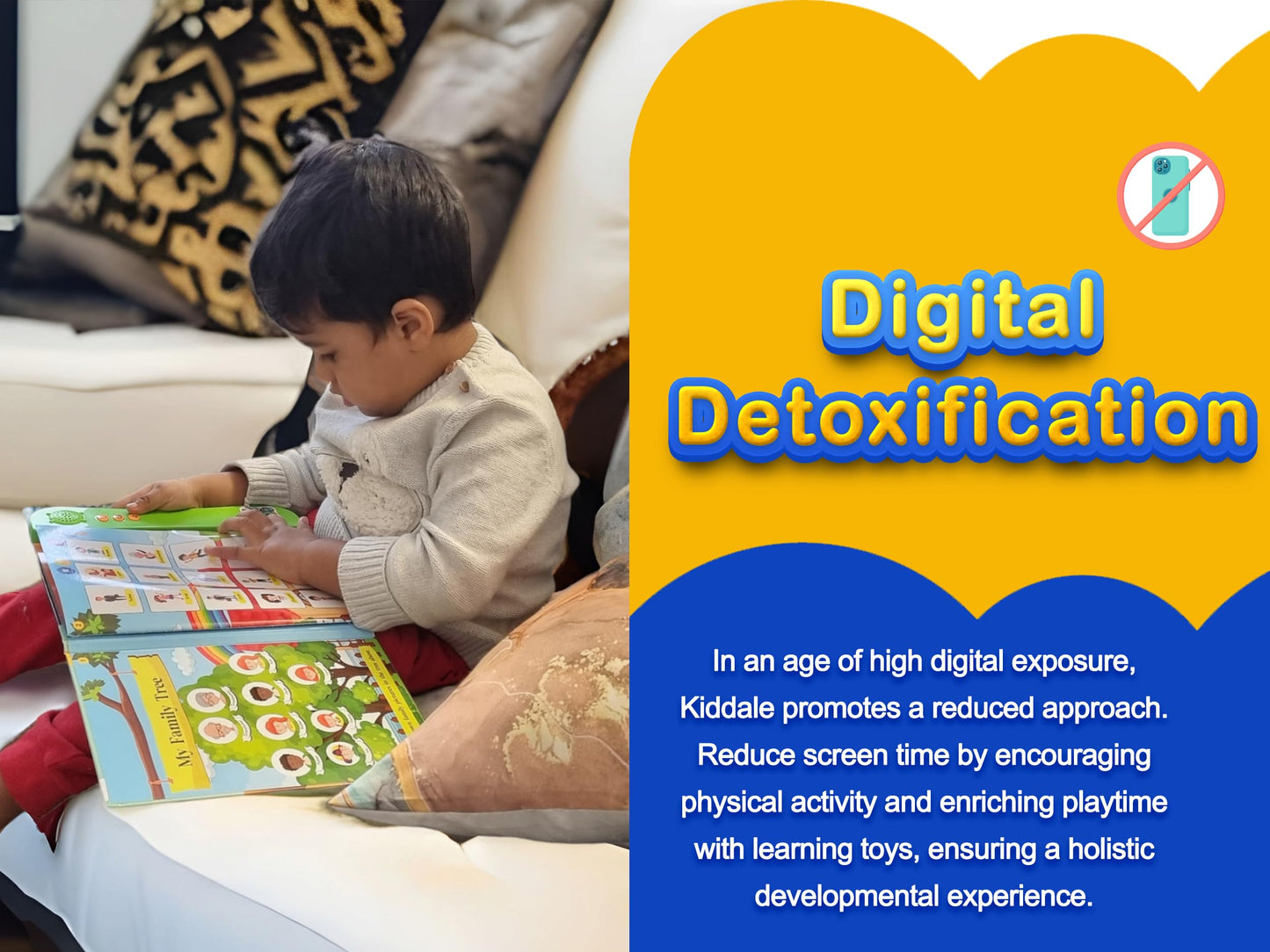 Kiddale ABC & 123 Intelligent Book for Kids| Interactive Musical Learning Sound Book |100% Human Audio- No Computerized Voice| Activities, Rhymes, Stories| 24 Pages| Best Gift for Ages 1-5+