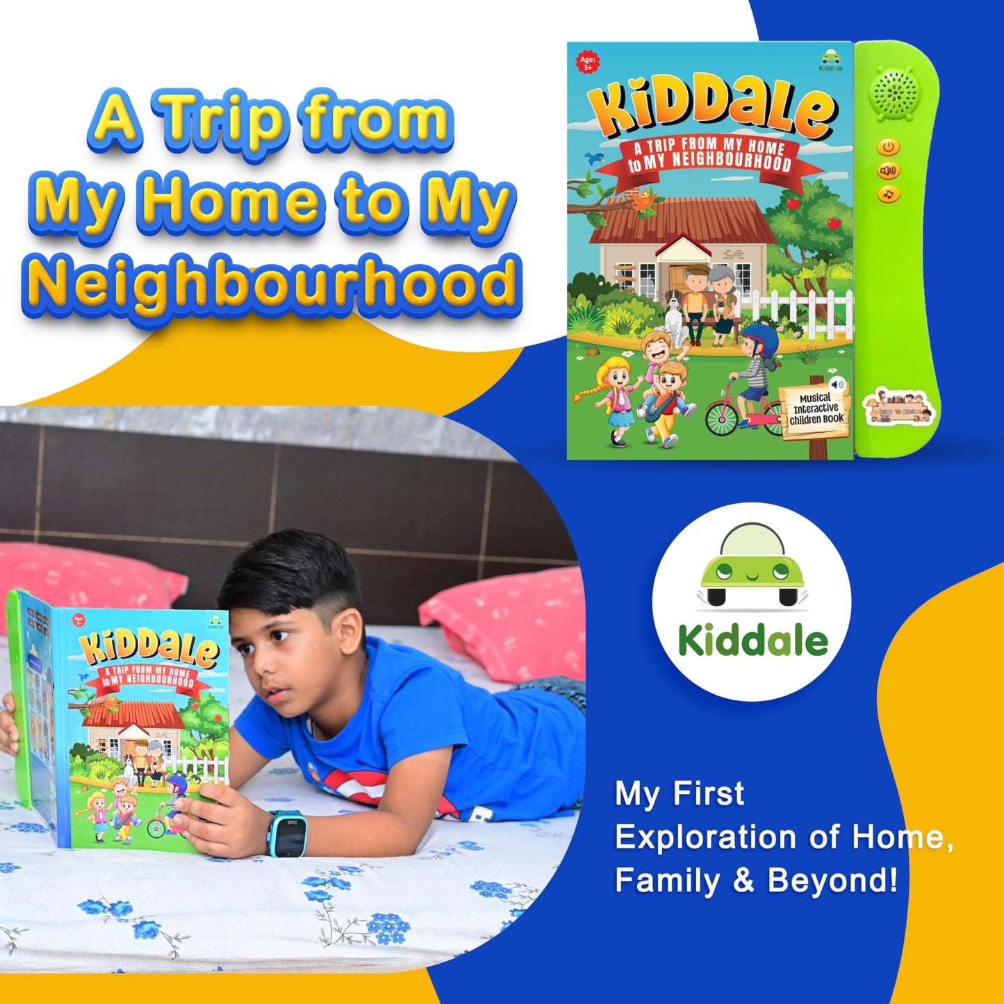 Kiddale ABC & 123 Intelligent Book for Kids| Interactive Musical Learning Sound Book |100% Human Audio- No Computerized Voice| Activities, Rhymes, Stories| 24 Pages| Best Gift for Ages 1-5+