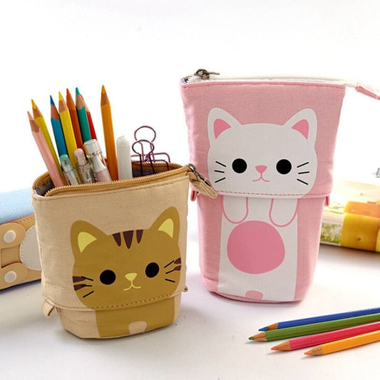 Cartoon Pencil Case Box Cute Telescopic Pencil Bag